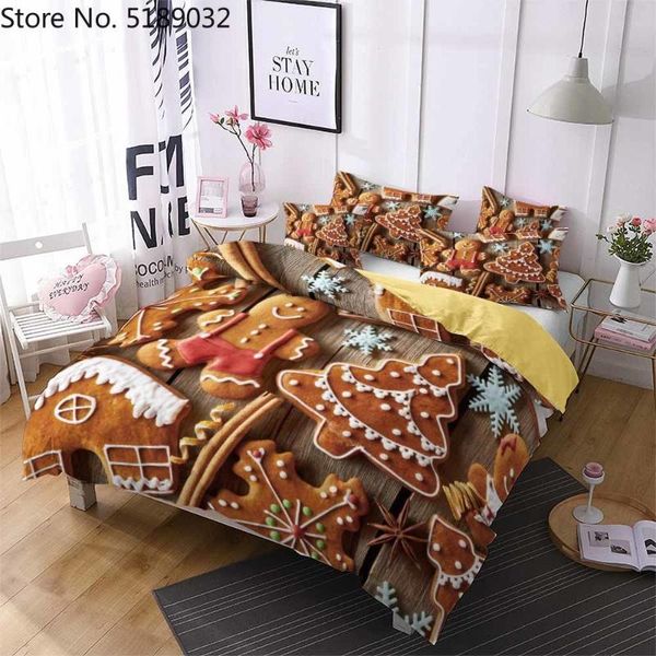 

bedding sets happy christmas microfiber duvet cover pillowcase cookies elements set year child bedspread home dorm decor bed