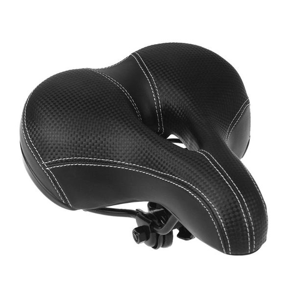 

bike saddles comfort saddle wide cushion seat with waterproof cover (black)