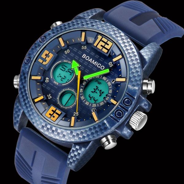 

mens watches digital analog quartz watch rubber band life waterproof sport chronograph wrist wristwatches, Slivery;brown