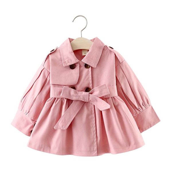 

spring cotton girl coat cute solid color kids clothes fashion autumn trench born toddlers baby outfits jackets, Blue;gray