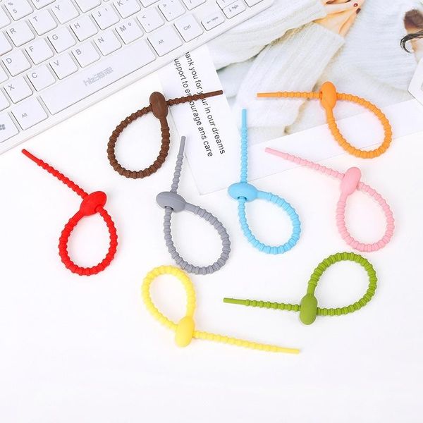 

food savers & storage containers multi color self-locking cable ties silicone tie twist tidy wire cord lead organiser organizer