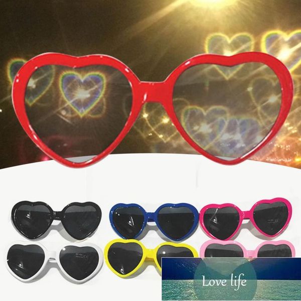 1 pcs Efeitos especiais Amor Olhos em forma de coração Olha para a luz para a noite em forma de coração óculos de coração e óculos de sol