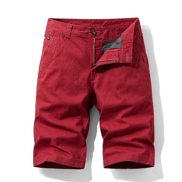 Rote Cargo-Shorts Männer Baumwolle Bermuda Männlich Neue 2020 Sommer männer Baggy Military Zipper Hosen Männlich Günstige Taktische Shorts x0601