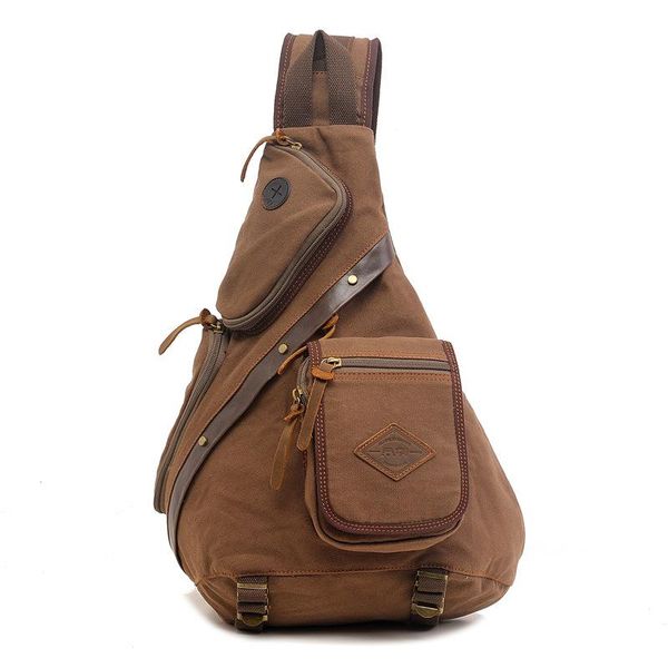 

chest packs men casual shoulder crossbody bags canvas travel hiking satchel sling male messenger bag waist