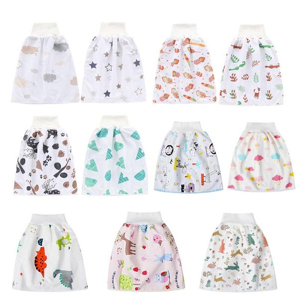 

cloth diapers 2pc/lot 2 in 1 babies infant toilet training supplies cotton m l size tpu waterproof washable skirt pants napkin clothes