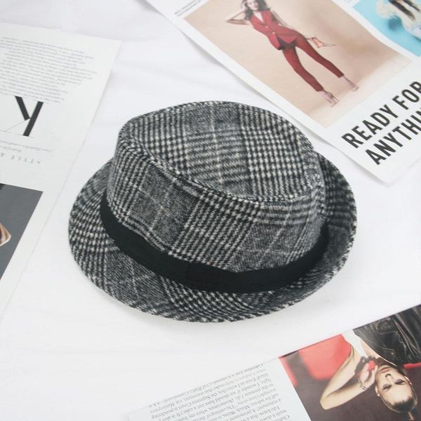 

wide brim hats men caps fedora solid plaid classic dress casual hat jazz panama outdoor 2021 women's black sombreros de mujer, Blue;gray
