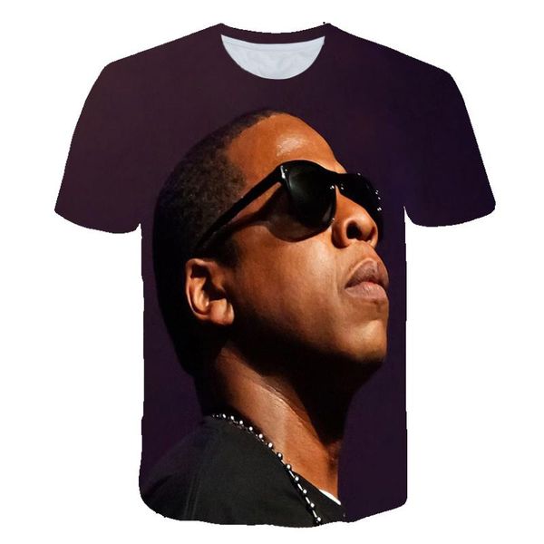 

men's t-shirts funko men 3d t shirt jay-z rap 2021 summer style printing and women's t-shirt fashion trend young handsome top, White;black