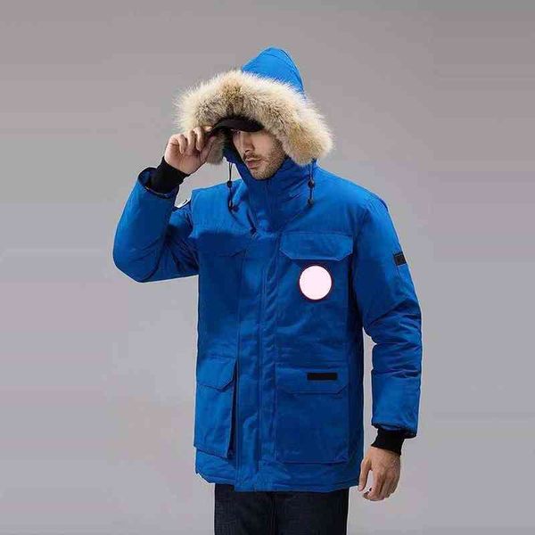 

Men's Down & Parkas mens down jacket fashion retro designer coat sportswear Cashmere thickening Imported YKK zipper collar white duck d, Black