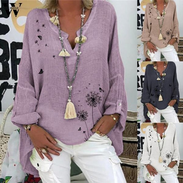 

women plus size blouse vintage cotton linen shirt summer casual v neck shirts blusa elegant long sleeve 6.29 women's blouses &, White