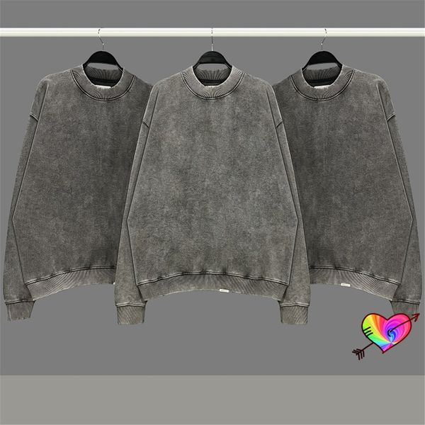 Washed Represent Blank Sweatshirts Herren Damen 1:1 Hochwertiger Vintage-Kapuzenpullover mit Saum und Metallleiste, übergroßer Rundhalsausschnitt