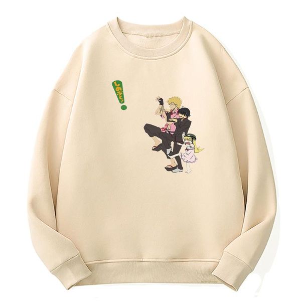 

women's hoodies & sweatshirts kizumonogatari hoodie women anime oversized tsubasa woman manga koyomishinobu hoody fleece crew neck pull, Black