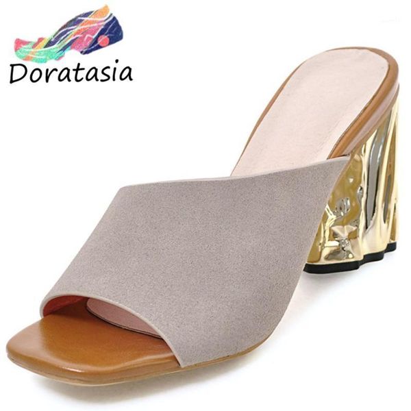 

dress shoes doratasia women open toe high heels slip on solid casual party classic sandals elegant summer pumps1, Black