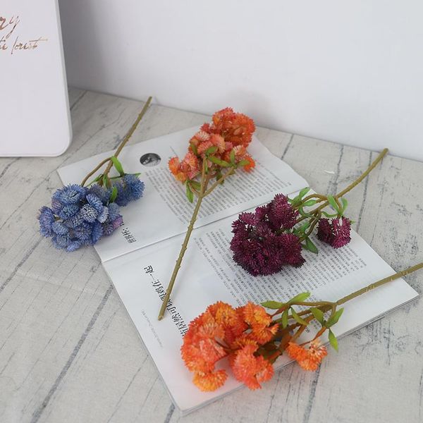 

succulent simulation six head cauliflower single branch mini fruit decoration lazy plastic flower home living room or decorative flowers & w
