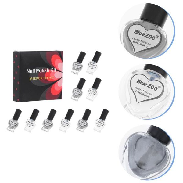 

nail gel 10 sets of polish decorative with metal color manicure art tool, Red;pink