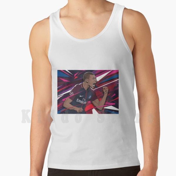 

men' tank kylian vest sleeveless france soccer ball game sport, White;black