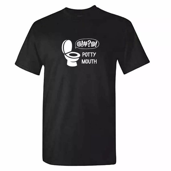 

potty mouth tshirt - mens funny swearing clothing rude joke gift, White;black