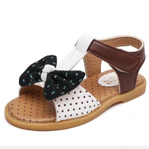 

sneakers fashion baby girls sandals summer shoes soft bow kids for toddler children beach size 21-30, Black;red