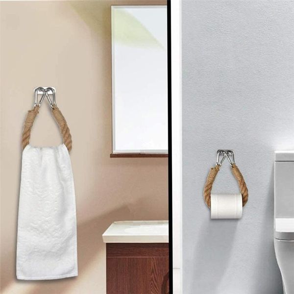 

toilet paper holders retro roll holder towel hanging rope stainless steel decor rack home accessory