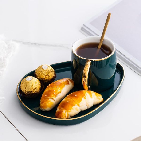 

cups & saucers japanese minimalist cup solid green ceramic modern with spoon creative filizanki do kawy afternoon tea mm60byd