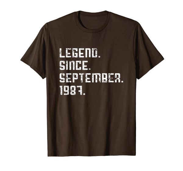 

legend since september 1987 32nd birthday 32 years old shirt, White;black