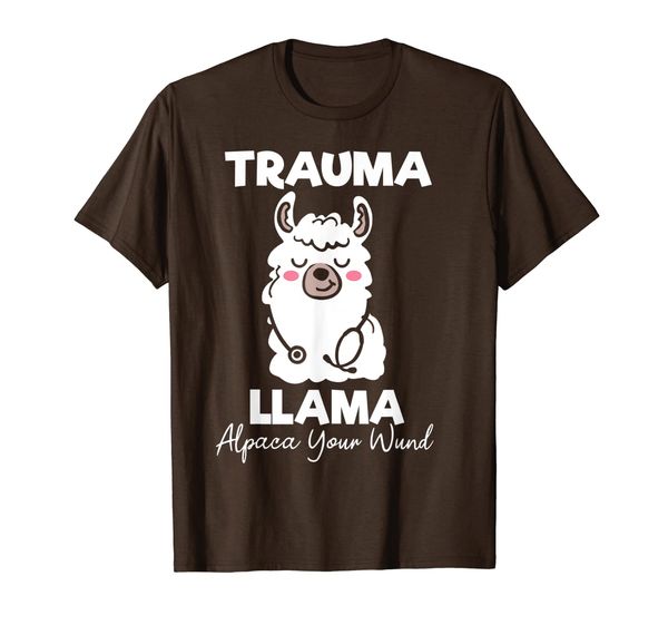 

trauma llama alpaca your wound nurse funny t-shirt women, White;black