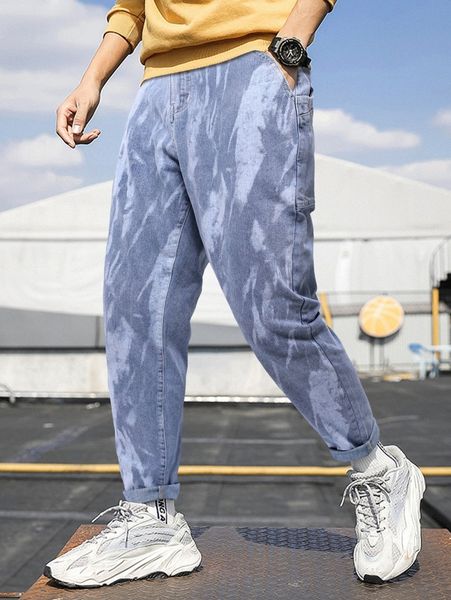 

men color-block carrot jeans f0gi#, Blue