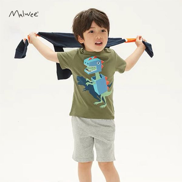 

boys and girls suits malwee children's suit summer boys' short sleeve shorts two piece wear, White