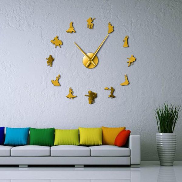 

wall clocks flamenco dancers mirror effect big time clock spanish dancer silhouette large watch dance studio unique art decor