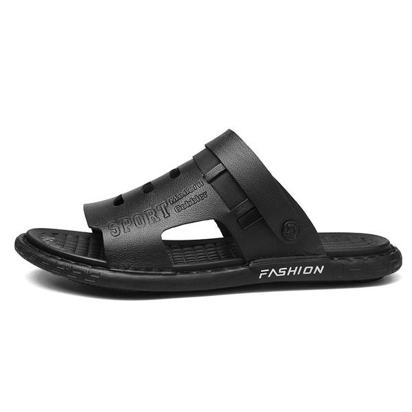 

sandals sandale para work verano herren hombre for sandali uomo genuine piel sandles beach masculina big ete homme de size men, Black