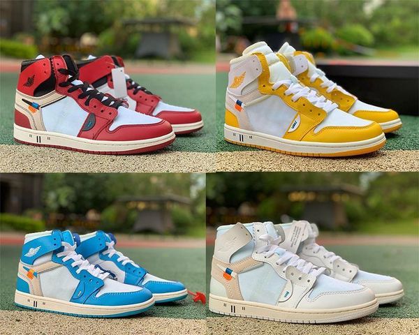

shoes high og 1 1s off joint designed unc chicago mens basketball jumpman university blue red white north carolina yellow outdoor sports, White;red