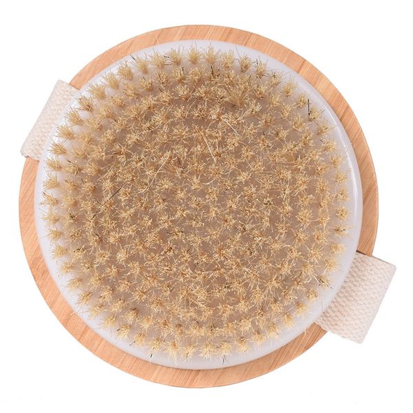 Escova de cerdas naturais sem lidar com a pele seca de bambu Body Bath Chuísmo escovas de escovas de escovas