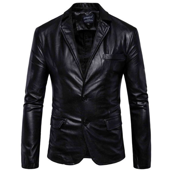 

men's 2 button leather fashion suit, black and brown motorcycle suede et, novelty