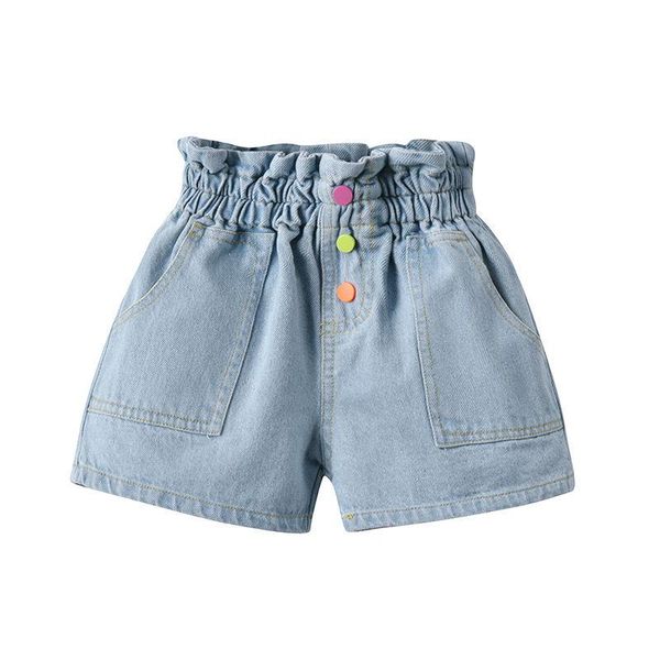 

girls fashion denim shorts 2021 kids korean style cute pants baby girl summer fashionable jeans 3-8 years, Black