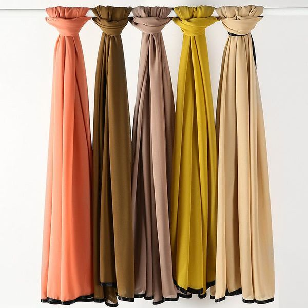 

scarves pc good sritching women heavy chiffon hijabs for black stitching soft bubble plain long scarf, Blue;gray