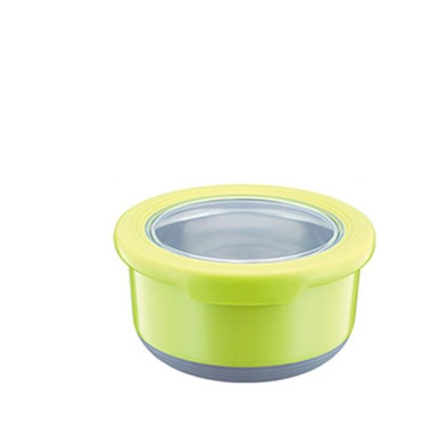

stainless steel fresh-keeping bowl preservation box anti-skid round lunch with lid kitchen gadgets dinnerware sets