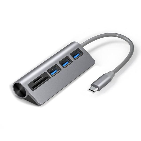 

hubs h052 usb3.0 hub splitter 5gbps fast usb/type c adapter docking station with sd tf card reader 5 in 1 usb ssd