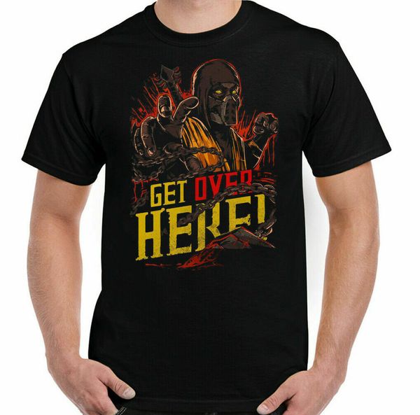 

mortal kombat t-shirt, mens scorpion martial arts mma video game ps4 xbox tee, White;black