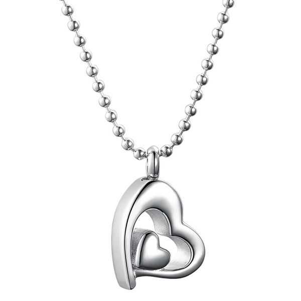 

wholesale silver heart shaped cremation pendant ,cremation necklace souvenir wearing non-allergic and no color-fading-with filling kit