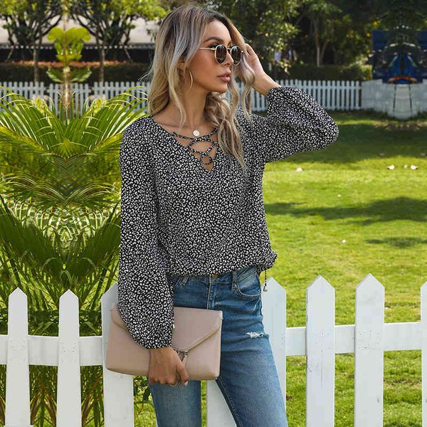 

v neck solid color polka dot ovesized black chiffon women's spring summer new casual long sleeve blouses female 210413, White