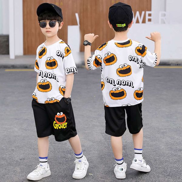 

children's summer suit children's breathable short sleeve boys' quick dry sportswear, White