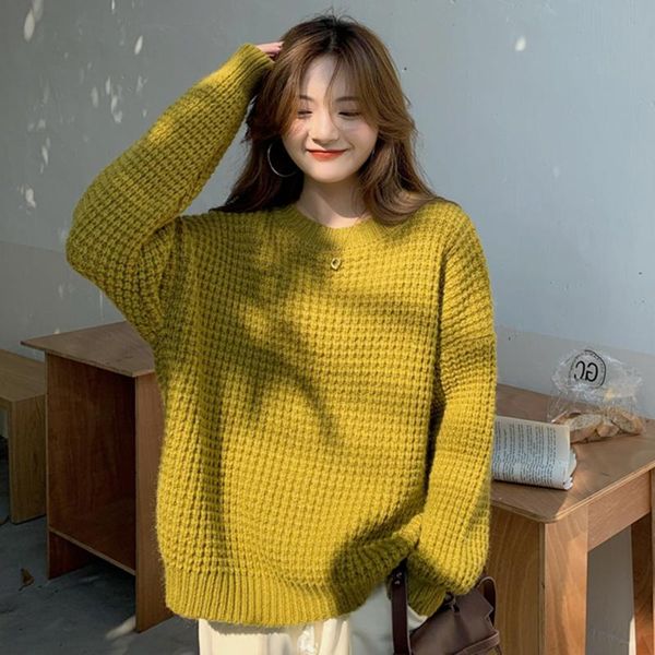 

women's sweaters women o-neck autumn winter 2021 full sleeve female fashion classic hollow out waffle loose pullover femme knit jumper, White;black