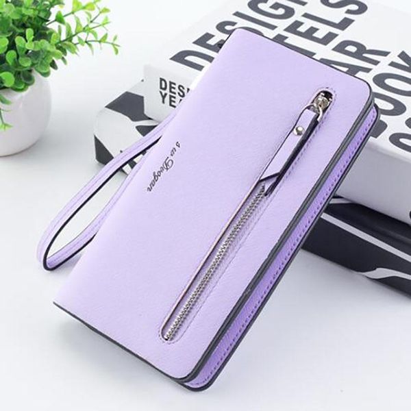 

wallets fashion large capacity long ladies wallet pu leather letter wristband women purse clutch bag zipper buckle card package b157, Red;black