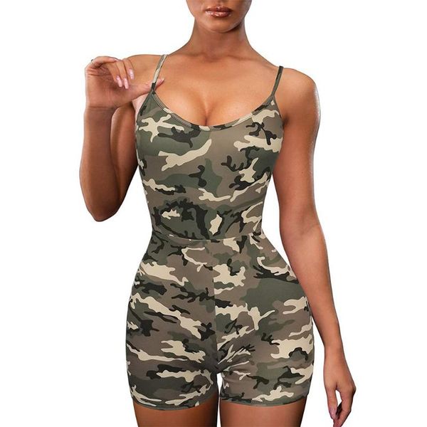 

imcute fashion jumpsuit women bodysuit summer sleeveless camouflage leopard print body suits jumpsuits ropa mujer clothes women's & rom, Black;white