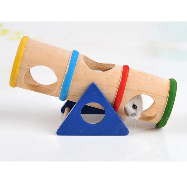 

small animal supplies pet wooden funny toys hamster upturned bucket seesaw tunnel tube wood toy