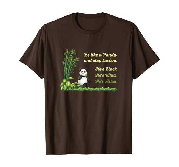 

be like a panda and sracism - funny, cute and dark t-shirt, White;black
