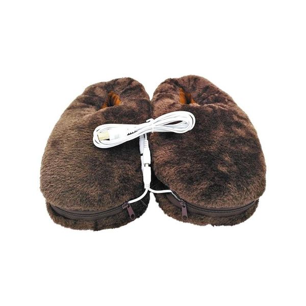 

carpets 1 pair usb electric heating slipper winter warm plush shoes removable foot warmer practical christmas gift for girls