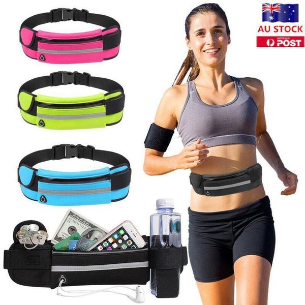 

local stock waterproof running bum bag fanny pack waist belt money wallet zip pouch sports