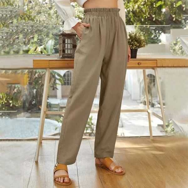 

women's pants & capris wide trousers winner casual loose cotton and linen solid color high waist urbano harajuku pantalones, Black;white