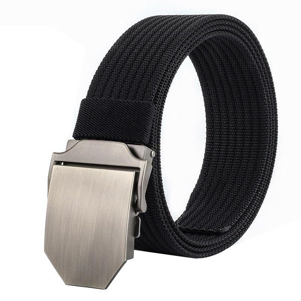 

belts casual fashion smooth buckle belt quality stripe nylon weaving men wild cowboy pants, Black;brown