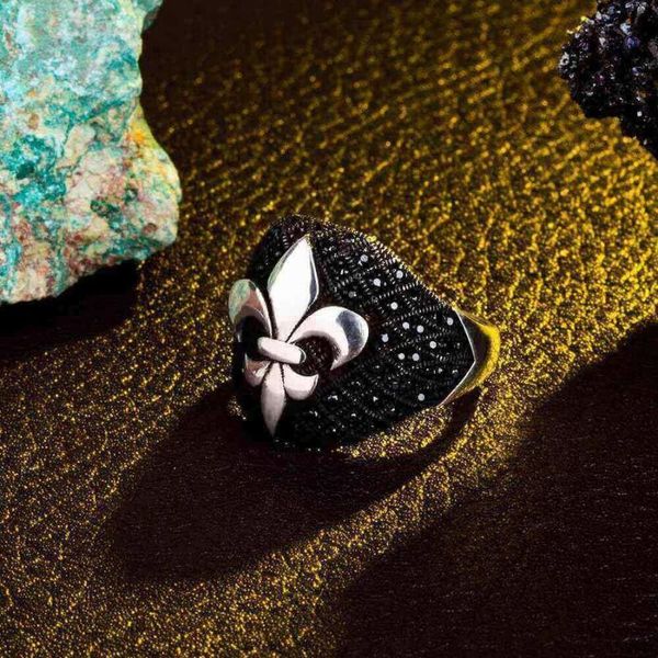 

mini black zircon stone silver vintage made in turkey solid 925 sterling cluster rings, Golden;silver